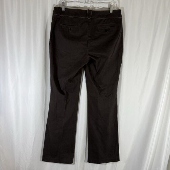 Boden Pants Women's 12L Solid Brown Flat Front Mid Rise Cotton Blend - Picture 8 of 9